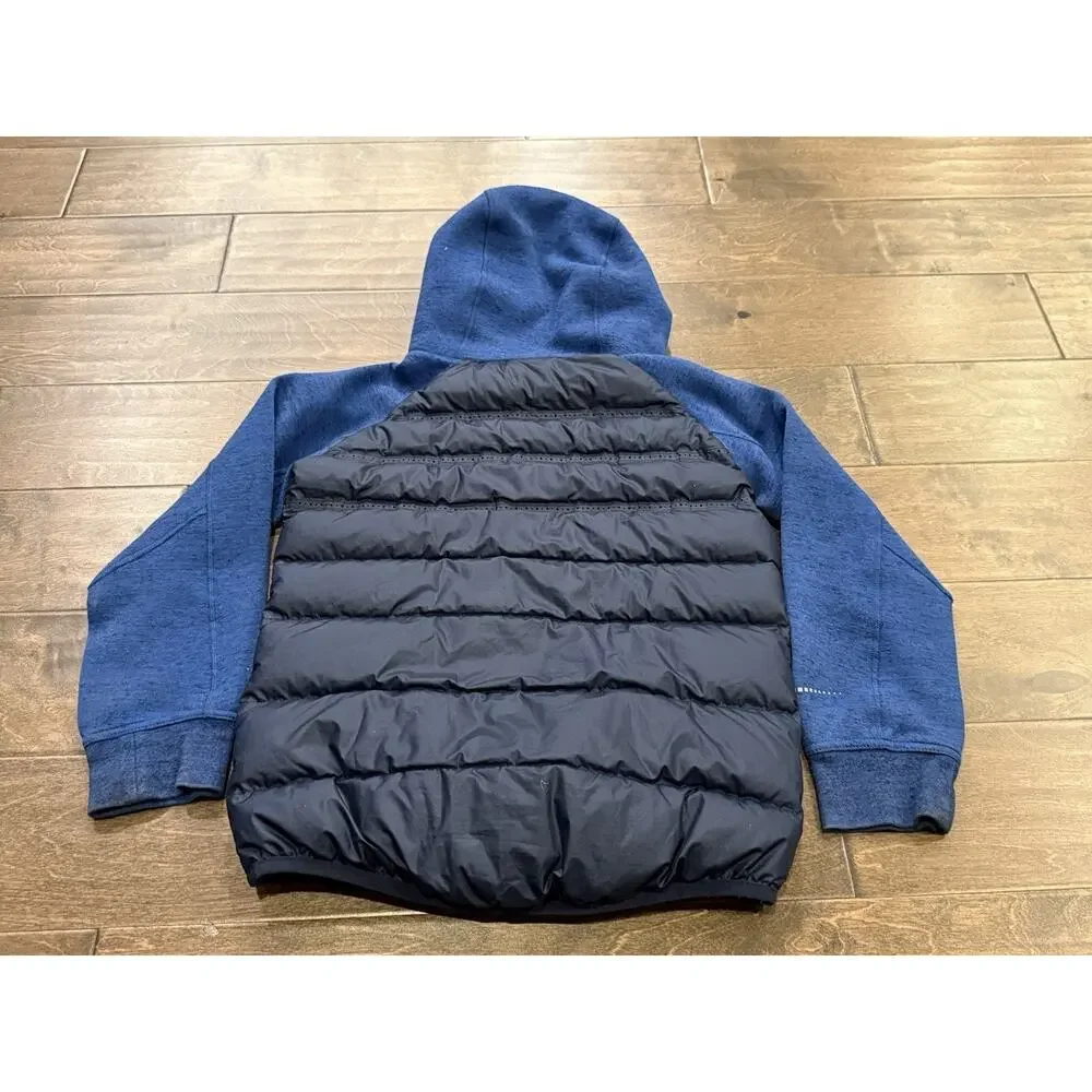 Nike Sportswear 800 Aeroloft Tech Boys Blue Down Hooded Jacket Size S 717104 451